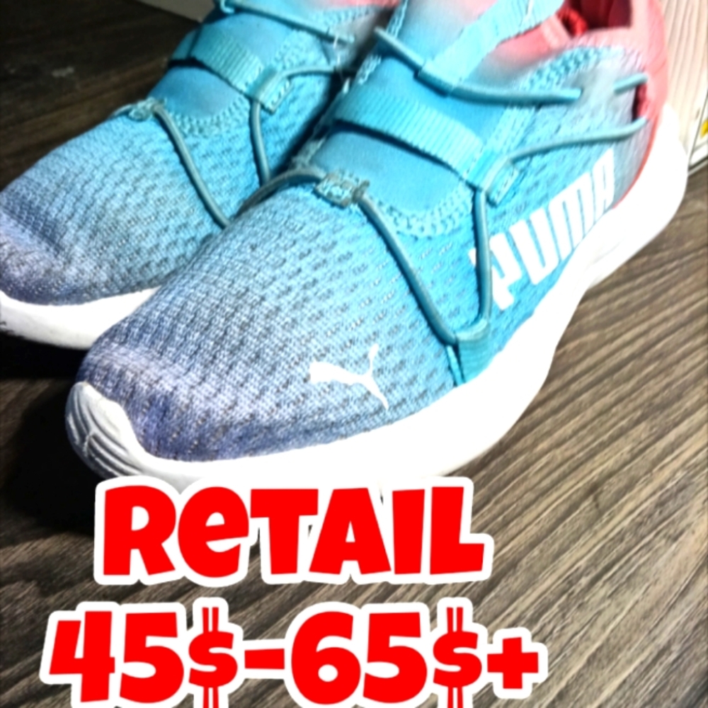 Puma Teal and Coral Sport Sneakers